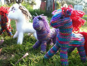 HWI Huggie Horses - nd knitted with love and available for adoption directly through Horse Welfare Inc